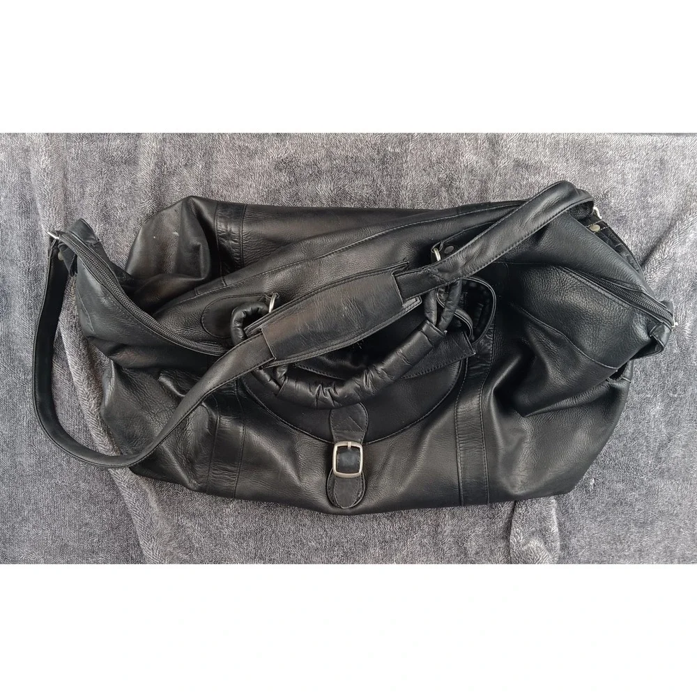 NBA Pangea Brands Genuine Leather Phoenix Suns Black‎ Duffel Bag Travel Gym